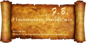 Fleckenstein Benjámin névjegykártya